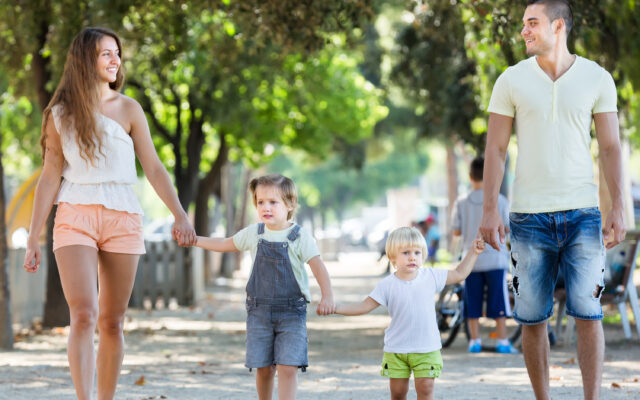 Photo d'une famille pour les vacances d'étés